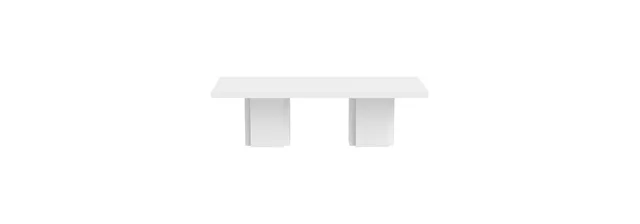 Contemporary Thick Large Wood Dining Table, High Gloss White