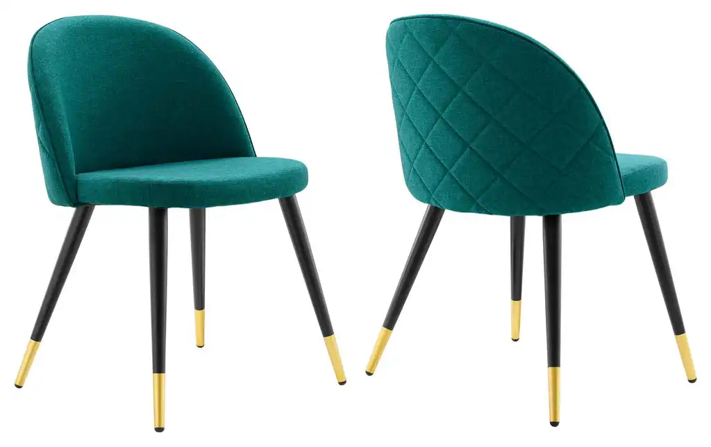 Cordial Upholstered Fabric Dining Chairs - Set of 2-Teal