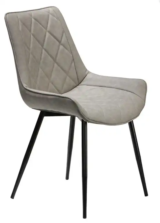 Cortesi Home Ellie Dining Chairs In Gray Faux Leather, Set Of 2