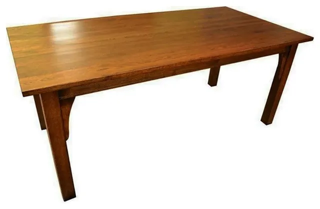 Crafters and Weavers Arts and Crafts Solid Wood Dining Table in Walnut