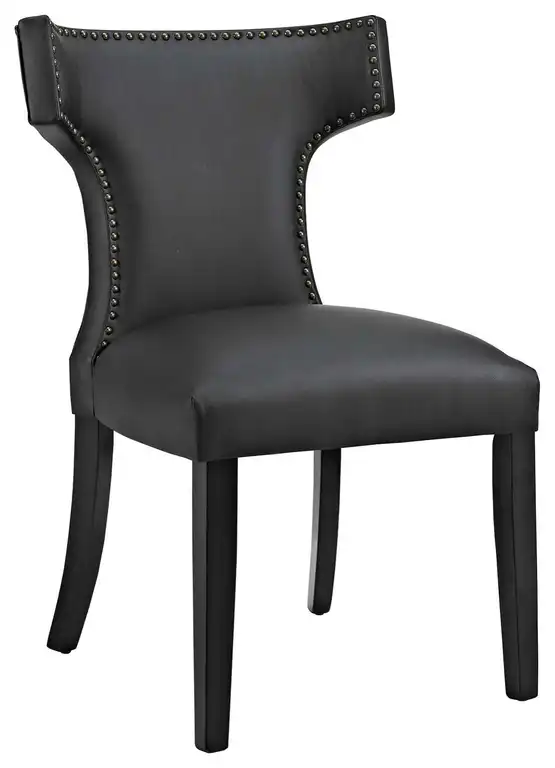 Curve Faux Leather Dining Chair, Black