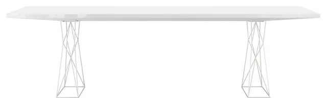 Curzon 102" Dining Table, Glossy White