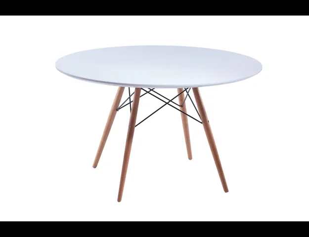Daphney 47" Round Dining Table, White
