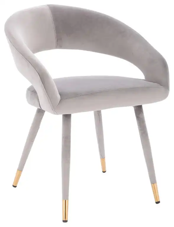 Darius Velvet Dining Chair, Grey