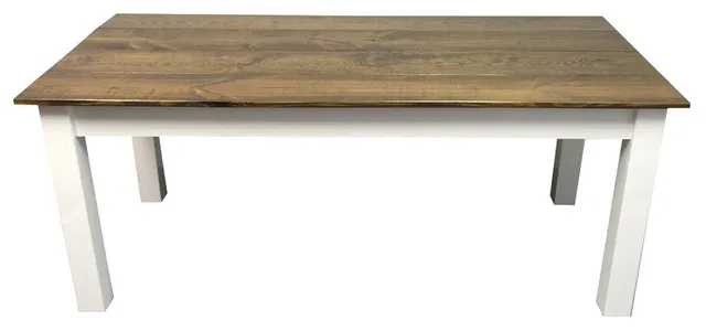 Dark Walnut And White Farm Table, 54"