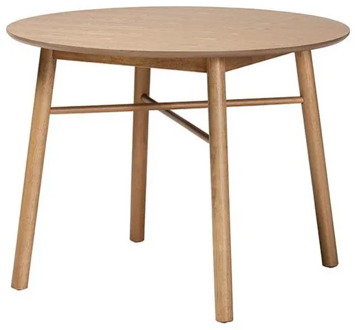 Denmark Mid-Century Modern French Oak Brown Finished Rubberwood Dining Table