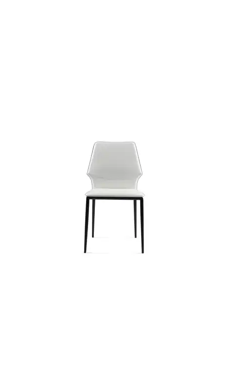 Dining Chair, Hard Pvc Seat, Set of 4, White