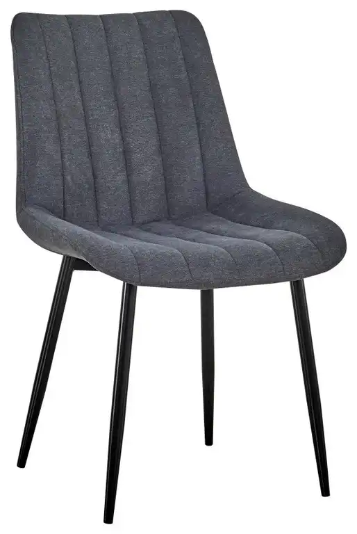 Dining Chair Set of 2, Linen Fabric, Black