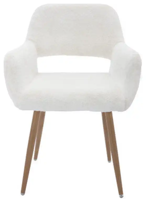 Dining Chairs With Faux Fur, Mid Century Side Chairs With Solid Steel Leg
