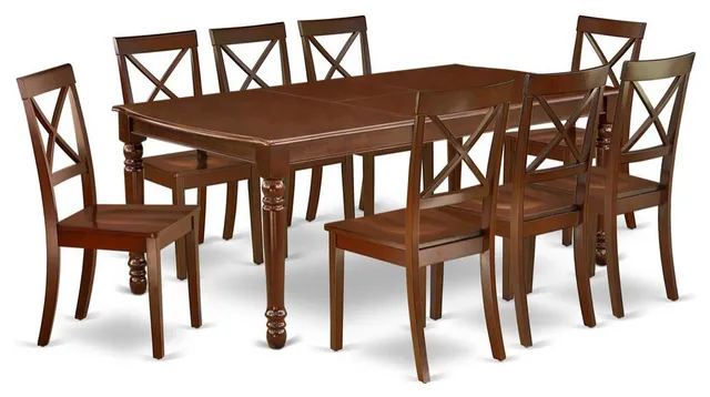 Dining Room Set Mahogany, DOBO9-MAH-W