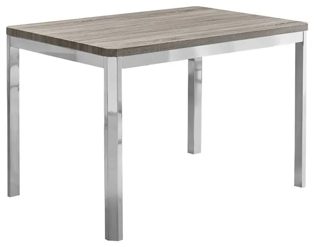 Dining Table - 32"X 48" / Dark Taupe / Chrome Metal