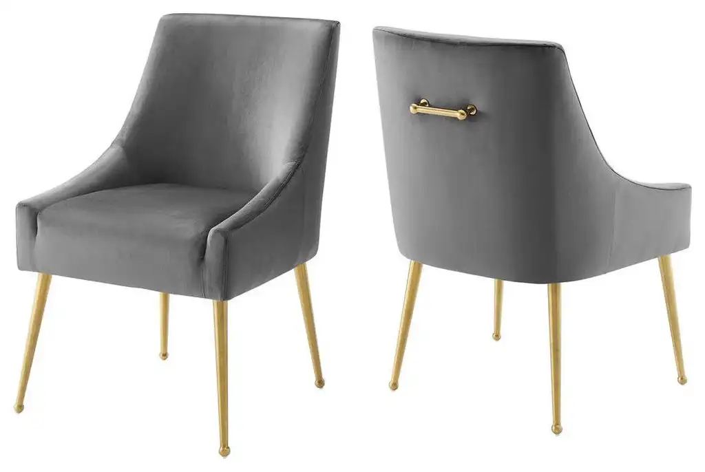 Discern Upholstered Performance Velvet Dining Chair Set of 2