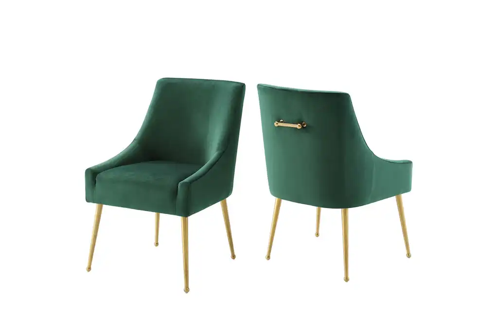 Discern Upholstered Performance Velvet Dining Chair Set of 2 EEI-4148-GRN