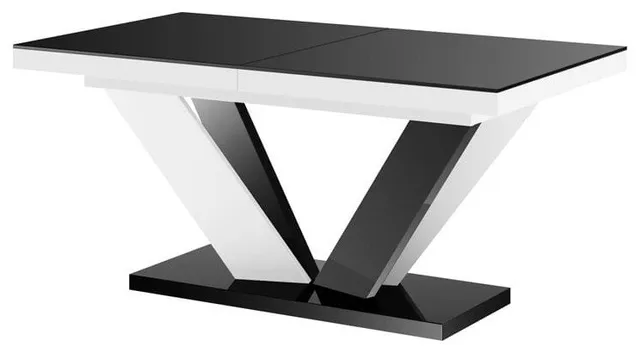 DIVA 2 Extendable Dining Table, Black/White