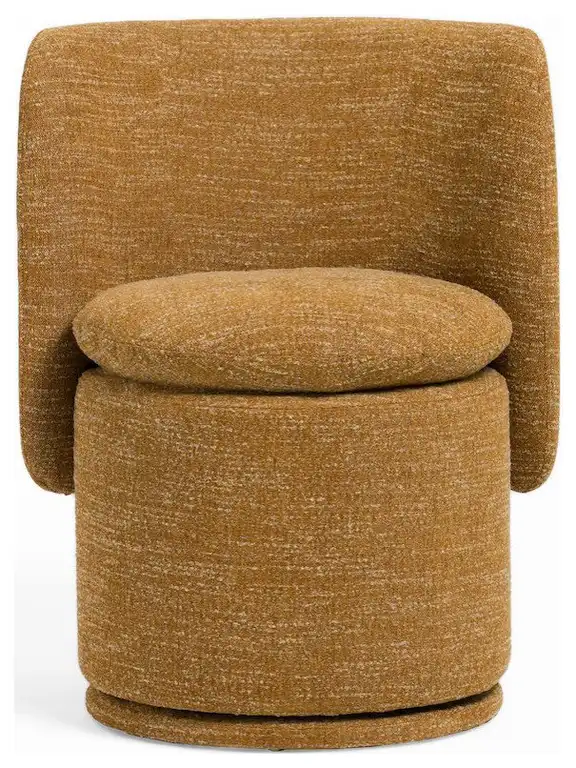 Divani Casa Norris, Modern Mustard Fabric Swivel Dining Chair