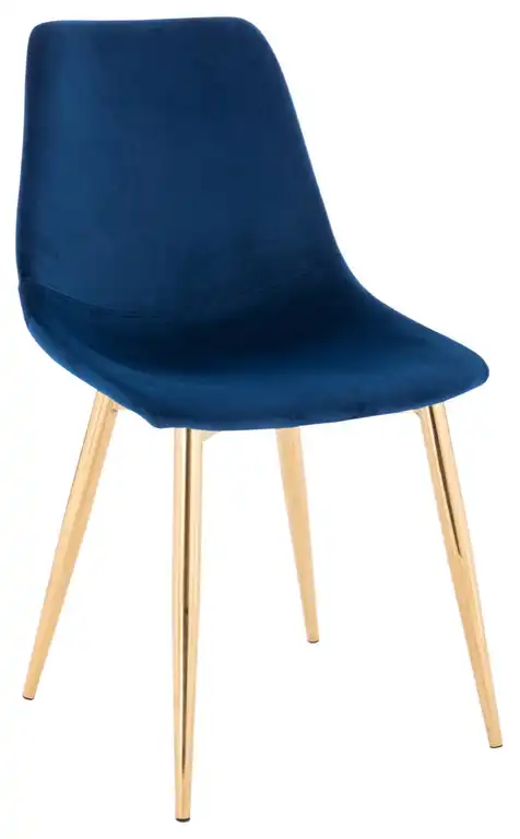 Dorian Velvety Chair, Set of 4, Blue
