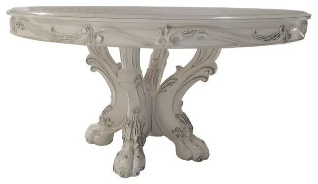 Dresden Round Dining Table, Bone White Finish