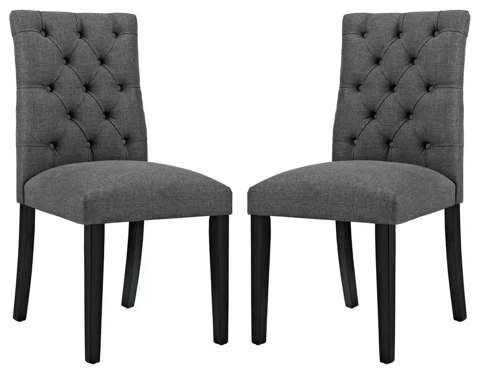 Duchess Dining Chair Fabric Set of 2, Gray