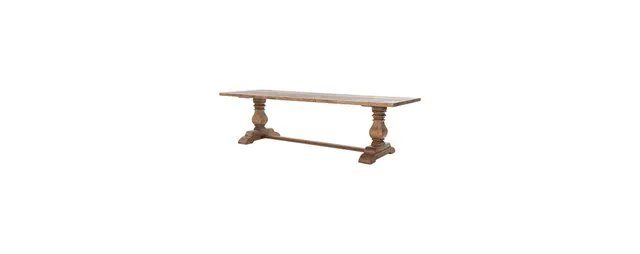 Durham Dining Table 110'', Waxed Bleached Reclaimed Pine