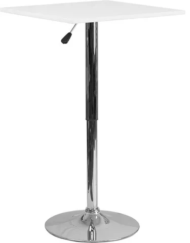 Dyersburg 23.75" Square Height Adjustable White Wood Table (33" - 40.5")