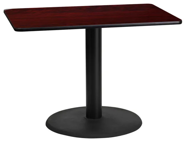 Dyersburg 24"x42" Rectangular Mahogany Laminate Table Top With 30" Round Base