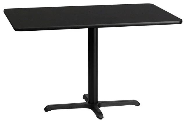 Dyersburg 30"x48" Rectangular Black Laminate Table Top With 30" X-Base