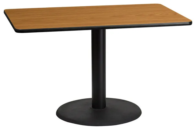 Dyersburg 30"x48" Rectangular Natural Laminate Table Top With 30" Round Base