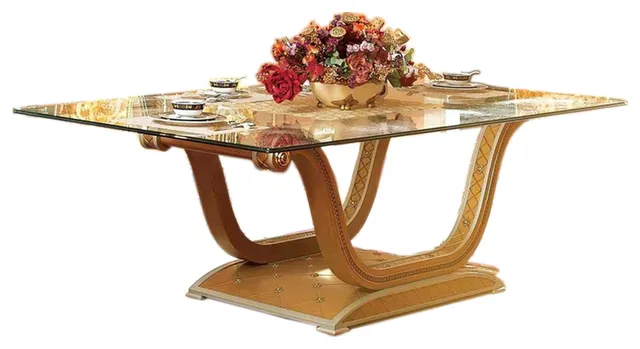 E16 Glass Long Dining Table