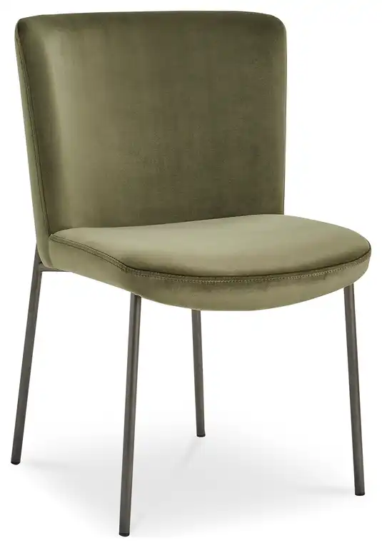 Early Dining Chair Faux Green Mohair-Set of Two