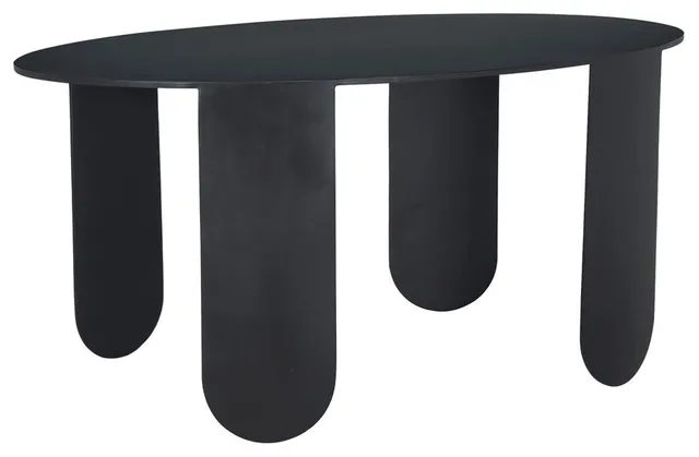 Eco Oval Black Steel Made Dining Table