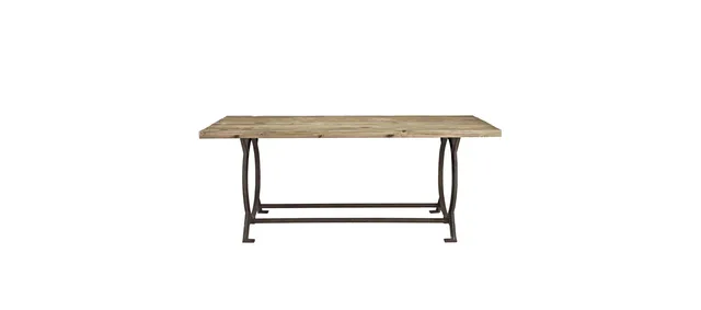 Effuse Rectangle Pine Wood Top Dining Table, Brown