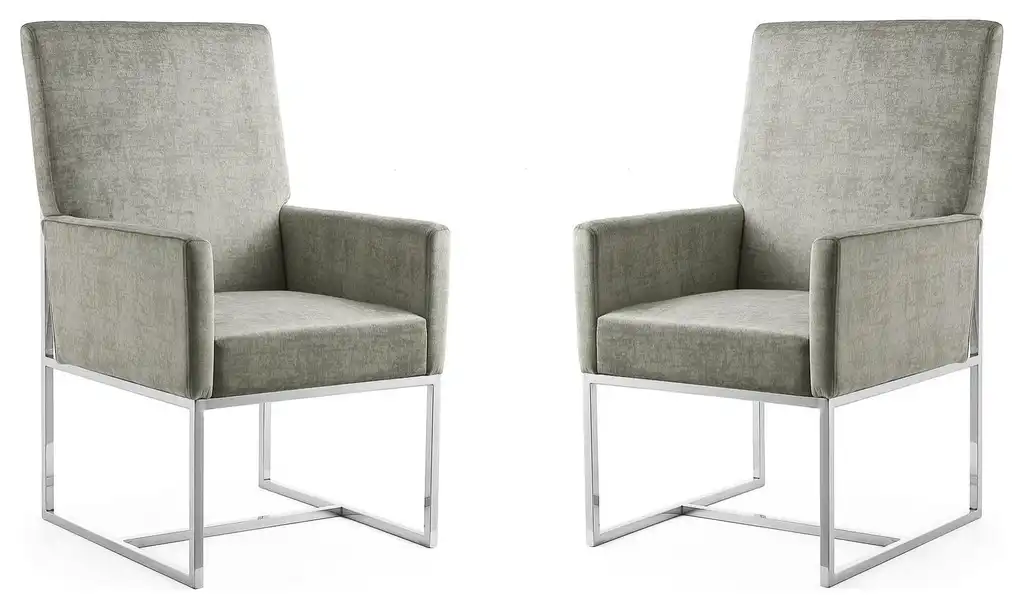 Element Dining Armchair, Steel, Set of 2