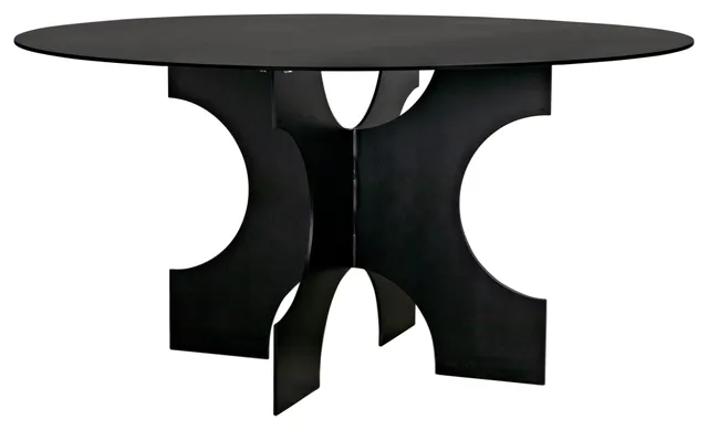 Element Dining Table, Black Metal