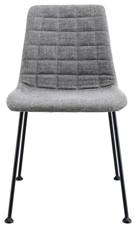 Elma Side Chair Matte Black Frame and Legs, Set of 2, Light Gray