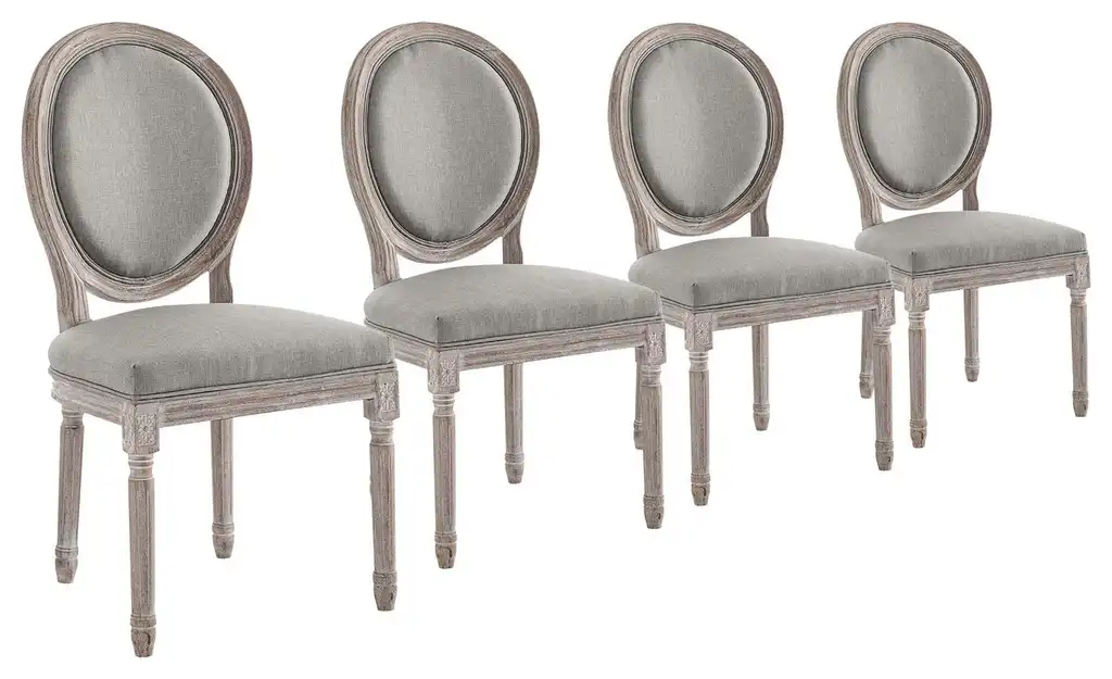 Emanate Dining Side Chair Upholstered Fabric Set of 4 EEI-3468-LGR