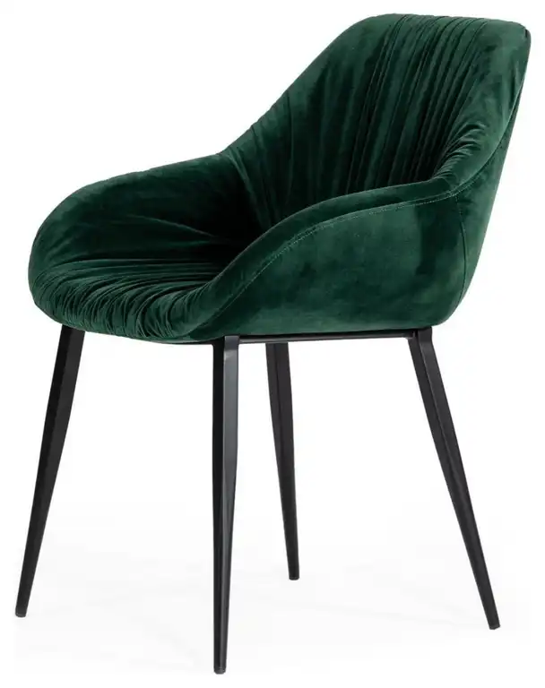 Emerald Slouchy Velvet Modern Dining Chair