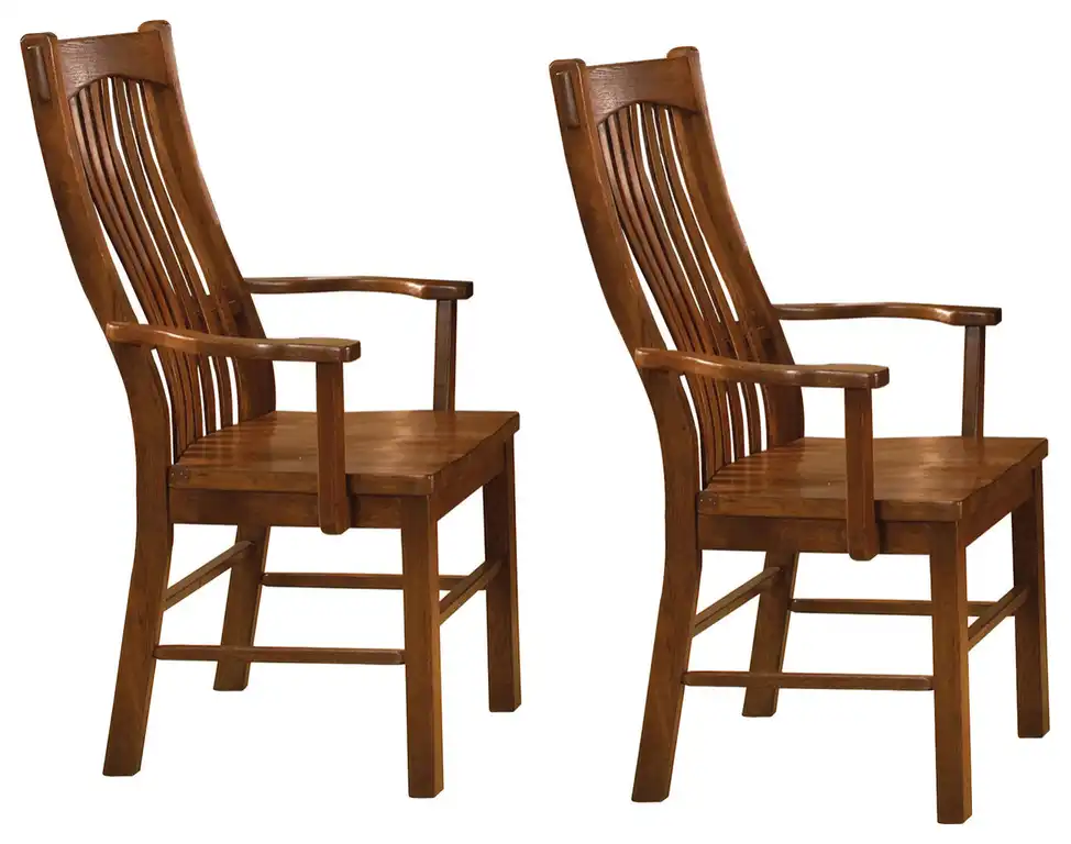 Emma Mason Signature Annex Slatback Arm Chair in Mission Oak (Set of 2)
