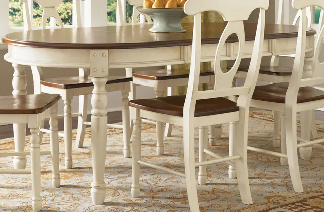Emma Mason Signature Sky Isles Oval Leg Dining table in Merlot/Buttermilk