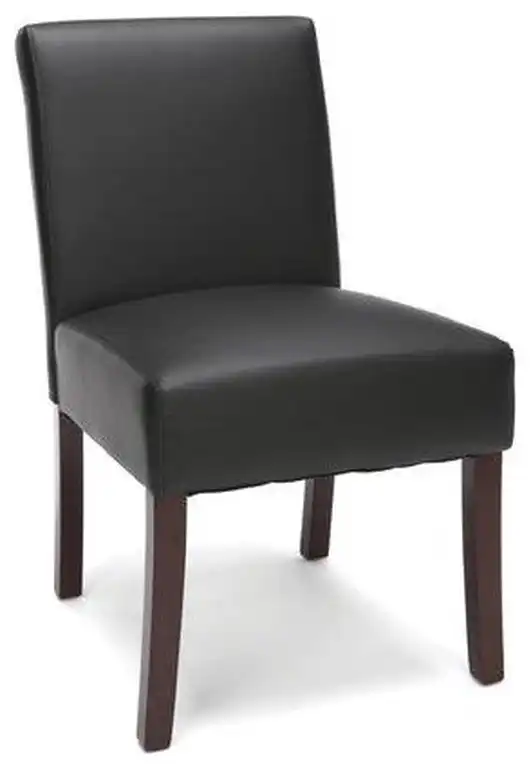 ESS-9020 Bonded Leather Executive Armless Guest Chair with Wooden Legs