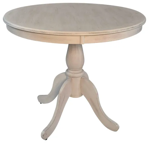Fairview 36" Round Pedestal Dining Table, Whitewash