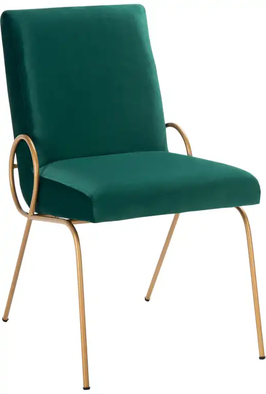 Fanlia Side Chair, Set of 2, Emerald, Gold