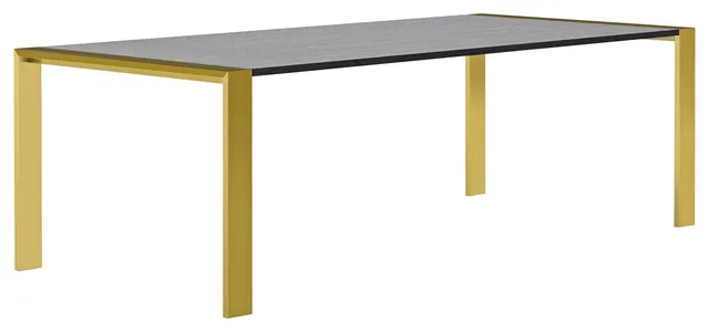Fauna Modern Wenge and Brass Dining Table