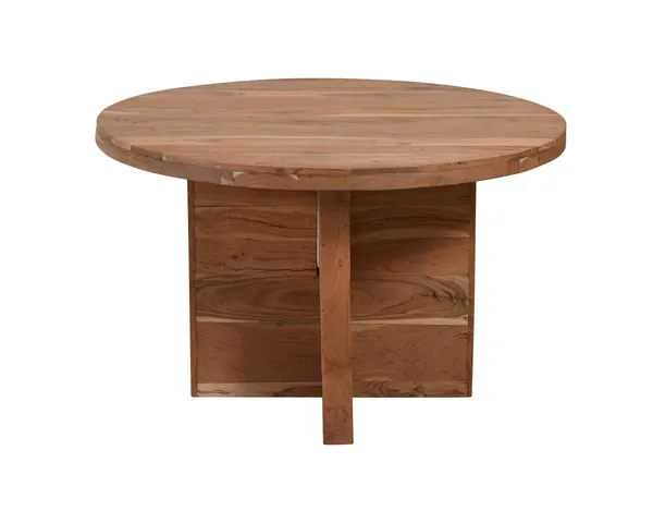 Fernious 48" Round Dining Table, Natural Finish on Mango Solid Wood
