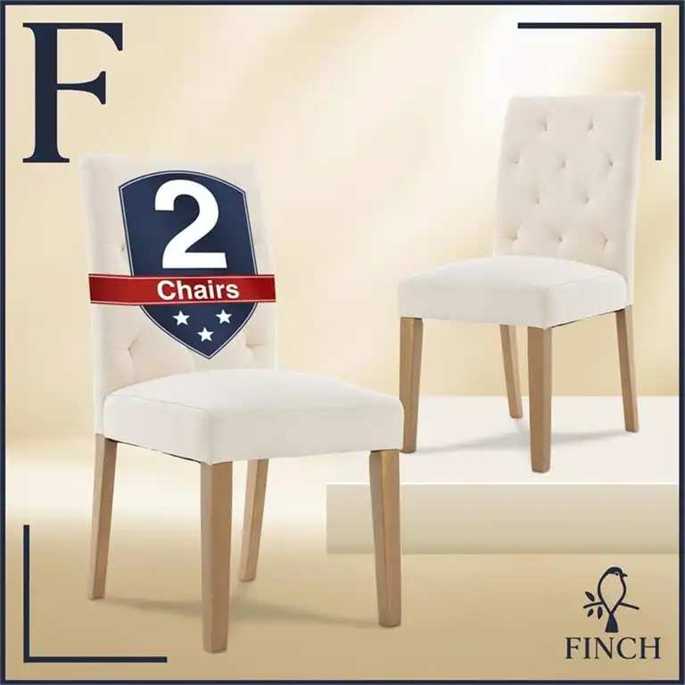 Finch Westport Tufted Dining Chair Set of 2 Cream