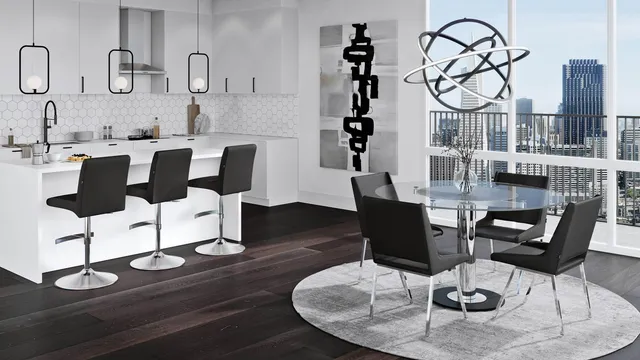 Fiore Modern Round Glass Dining Table With Chrome Base