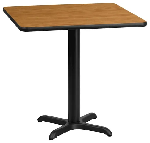 Flash 30'' Square Laminate Table Top/22'' x 22'' Base, Natural
