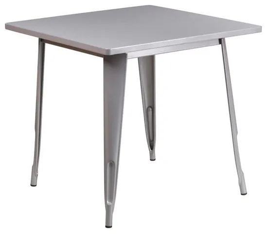 Flash Furniture 31.5" Square Silver Metal Indoor Table