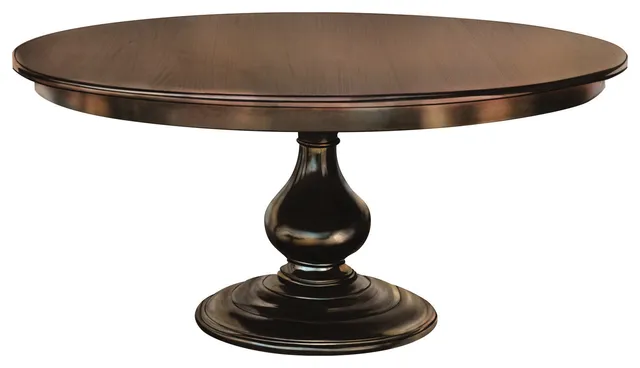Foles Round Pedestal Table, Brown Maple, Rich Cherry Stain, 54"