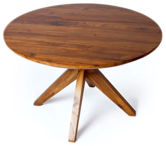 Fontane Dining Table 48", Reclaimed Teak Wood