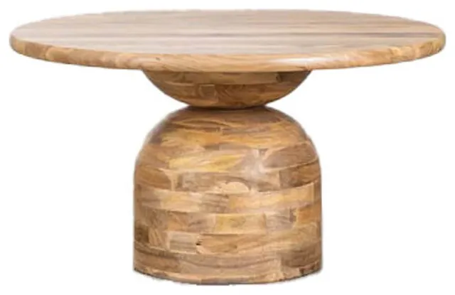 Form Round Dining Table Acacia Wood Natural Finish